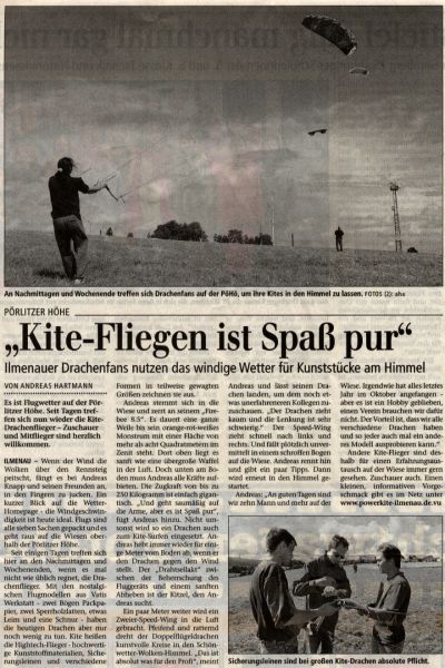 Zeitungsartikel im Freien Wort, 26.08.2006